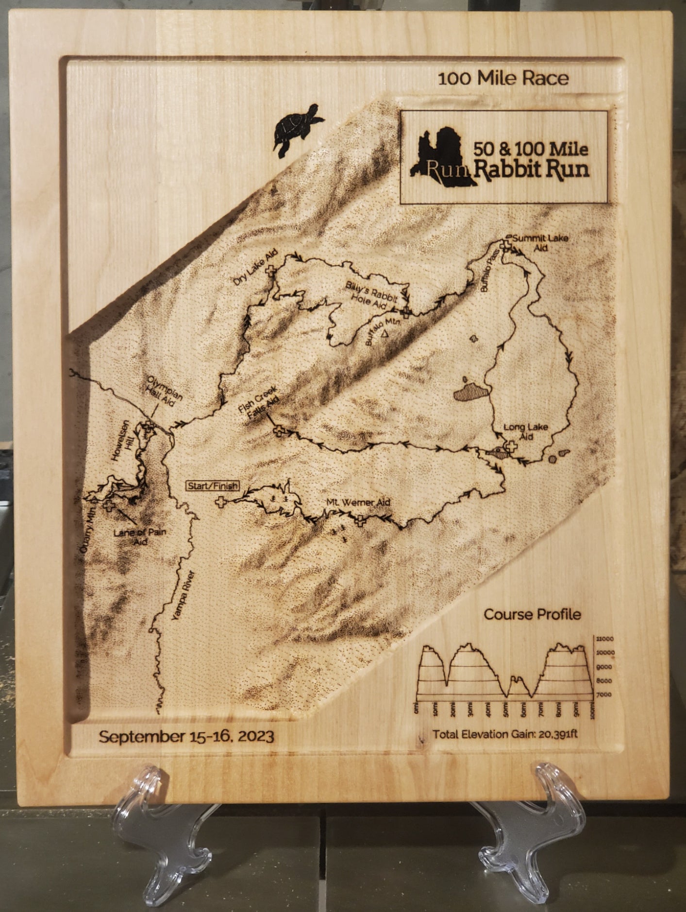 Run Rabbit Run 100 Mile 3D Race Map