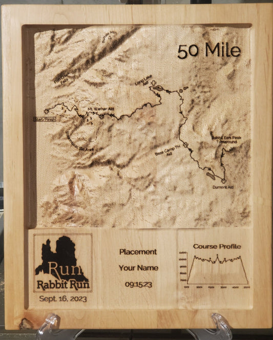Run Rabbit Run 50 Mile 3D Race Map