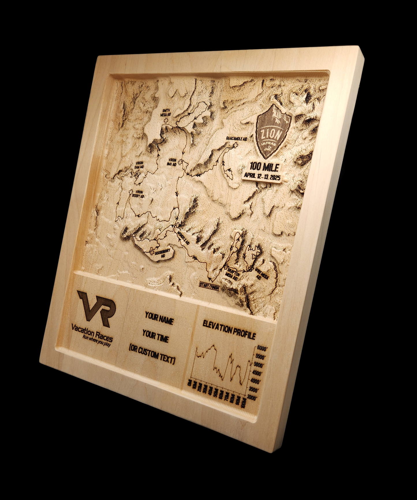 2025 VR Zion Ultra 100 Mile 3D Race Map