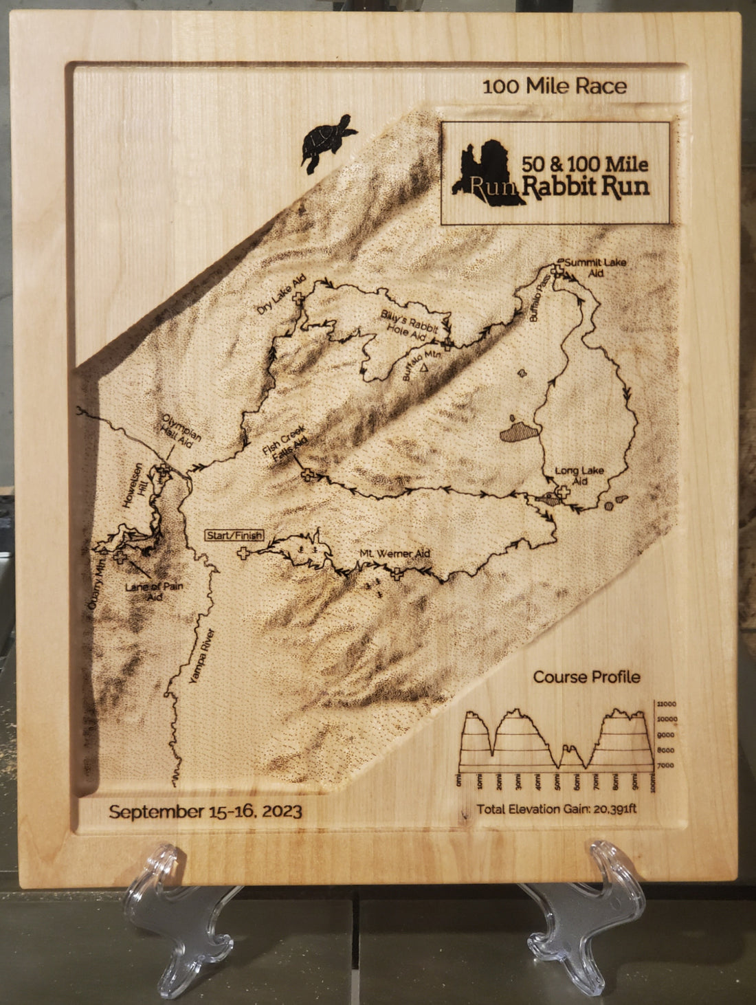Fun Run Map Sample Design Run Rabbit Run 100 Mile 3D Race Map - ANY YEAR – Olson Designs LLC