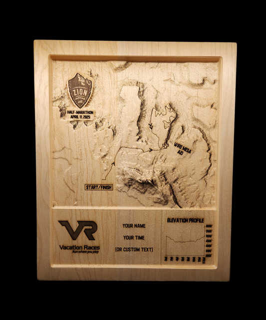 2025 VR Zion Ultra Half Marathon 3D Race Map