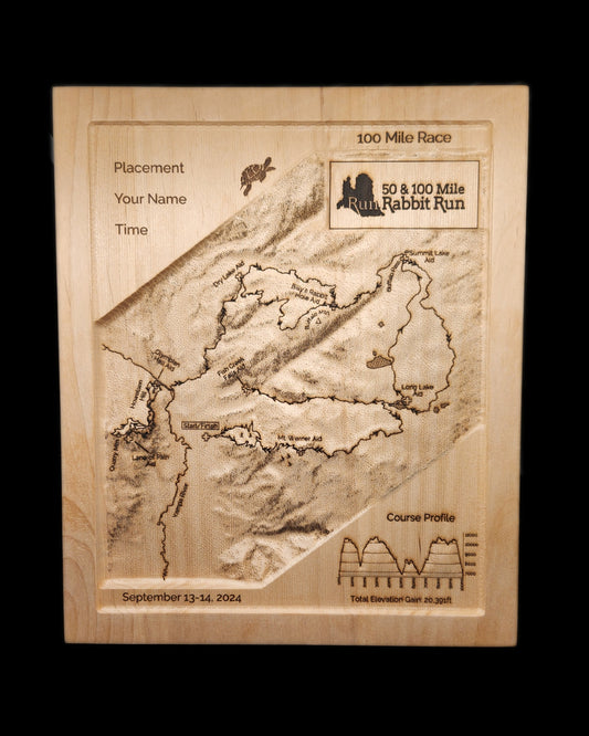 Run Rabbit Run 100 Mile 3D Race Map