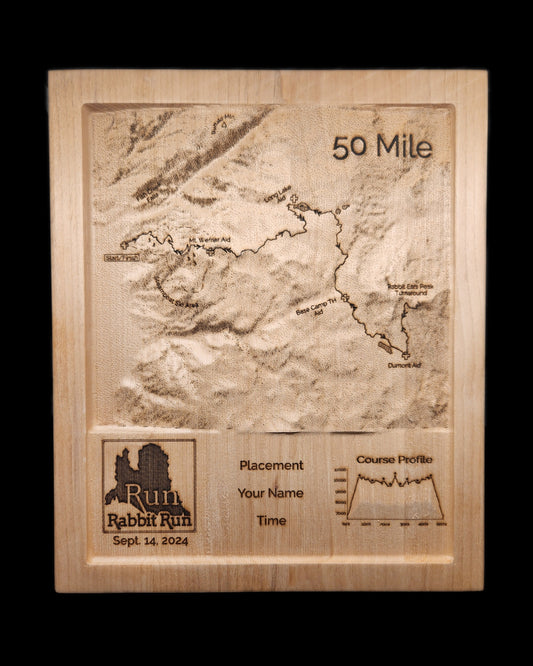 Run Rabbit Run 50 Mile 3D Race Map